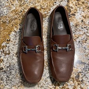 Ferragamo drivers size 14 D, milk chocolate brown